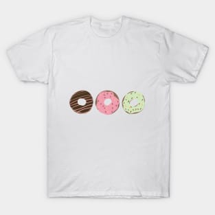 Cute Donuts Glaze Sprinkles Pink Chocolate Green T-Shirt